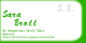 sara broll business card